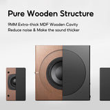 BINNIFA Wireless Soundbar 3D Desktop Speakers Set Subwoofer Deep Bass Bluetooth 5.0 & AUX Wooden Structure Desktop Speakers BINNIFA