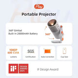 Xgimi Play 6 Mini Portable Projector 1080P HD 600CVIA Gimbal Auto Focus MEMC HDR10 Beamer Portable Projector XGIMI