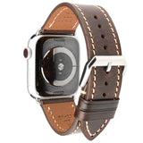 Furper APL4023 Premium Genuine Leather Apple Watch Straps Replacement For 44MM 40MM 42MM 38MM All Series leather strap Furper 40mm Dark Brown/Silver 
