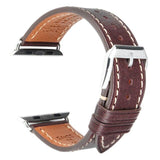 Furper APL4024 Premium Genuine Leather Apple Watch Straps Replacement For 44MM 40MM 42MM 38MM All Series leather strap Furper 40mm Dark Brown/Silver 