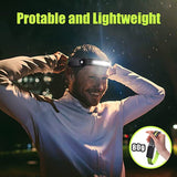 Furper Headlamp with All Perspectives Induction 230° Illumination, 350 Lumens, Weatherproof Type C Rechargeable Head Lamp for Running Camping Hiking Fishing, Sensor Outdoor Headlight USB Headlamp Furper.com