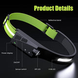 Furper Headlamp with All Perspectives Induction 230° Illumination, 350 Lumens, Weatherproof Type C Rechargeable Head Lamp for Running Camping Hiking Fishing, Sensor Outdoor Headlight USB Headlamp Furper.com