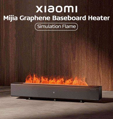 Xiaomi Mijia Graphene Baseboard Electric Heater Simulation Flame Version  Fireplace Flame Design Visual Somatosensory Dual Heating