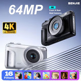 Aigo P618 64MP Kids Digital Camera with 4K Video 16X Zoom Dual AI Beauty 16 Filters Retro Style Digital Camera Aigo 