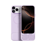 Akko MetaKey Phone Case With Keyboard, 37 keys Mini Phone Keyboard PU TPU with Magnetic Support For Iphone 17 Pro Max Phone Case Akko Lavender 