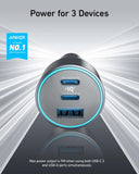 Anker 535 USB-C Car Charger, 67W 3-Port Compact Fast Charger With USB-C to C Cable Car Charger Anker 