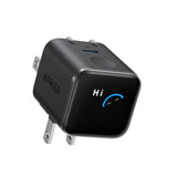 Anker Nano Charger (45W, Smart Display, 180° Foldable) With Data Cable Charger and Data Cable Anker Black Charger Only 