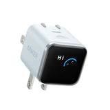 Anker Nano Charger (45W, Smart Display, 180° Foldable) With Data Cable Charger and Data Cable Anker Blue Charger Only 