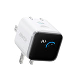 Anker Nano Charger (45W, Smart Display, 180° Foldable) With Data Cable Charger and Data Cable Anker White Charger Only 