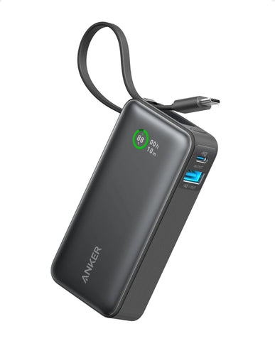 Anker Nano Power Bank (30W, Built-In USB-C Cable), 10000mAh Power Bank Anker Black Stone 