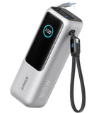 Anker Power Bank 25000mAh 165W Ultra-Fast Portable Charger with Built-In and Retractable USB C Cables Power Bank Anker Silver 