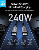 Anker Prime USB-C to USB-C Cable (240W, Upcycled-Braided) Charging and Data Cable Anker 