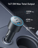 Anker USB-C Car Charger, 167.5W Max 3-Port Ultra-Compact Type-C Fast Car Charger Car Charger Anker 