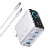 Anker ZOLO 140W GaN 4 Port Charger PPS Laptop for iPhone MacBook Pro Air iPad Galaxy S24 Dell XPS 13 Portable Charger Anker Silver 