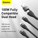 Baseus 3 in 1 USB / USB Type C - USB Type C / Lightning / Micro USB Cable (5 A - 100 W / 20 W / 18 W) 1.2 m Power Delivery Quick Charge USB Cable Baseus 