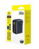 Baseus Picogo 140W USB C Charger, 4-Port Multi-Device Fast Charging Laptop Charger with Smart Display & Touch Control, GaN Power Adapter for MacBook Pro, iPhone 17/16, Pixel, Steam Deck Charger Baseus 