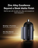 Baseus Tiny Star Mini Car Charger USB-C + USB-C Cable 30W Black Car Charger Baseus 