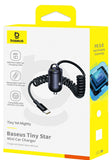 Baseus Tiny Star Mini Car Charger USB-C + USB-C Cable 30W Black Car Charger Baseus 