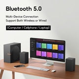 BINNIFA Wireless Soundbar 3D Desktop Speakers Set Subwoofer Deep Bass Bluetooth 5.0 & AUX Wooden Structure Desktop Speakers BINNIFA 
