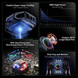 Black Shark Magnetic Phone Cooler 5 Pro 18 Addressable RGB LEDs Detachable Grip APP-Controlled Thermostatic Cooling Fan for iPhone MagSafe/Android/iPad Gaming/Streaming/Photography Mobile Cooling Fan Black Shark 