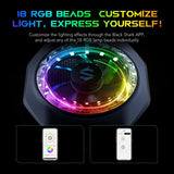 Black Shark Magnetic Phone Cooler 5 Pro 18 Addressable RGB LEDs Detachable Grip APP-Controlled Thermostatic Cooling Fan for iPhone MagSafe/Android/iPad Gaming/Streaming/Photography Mobile Cooling Fan Black Shark 