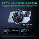 Black Shark Magnetic Phone Cooler 5 Pro 18 Addressable RGB LEDs Detachable Grip APP-Controlled Thermostatic Cooling Fan for iPhone MagSafe/Android/iPad Gaming/Streaming/Photography Mobile Cooling Fan Black Shark 