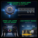 Black Shark RGB FunCooler 5 Magnetic Cell Phone Cooler for iPhone Magnetic Series/Android/Tablet/iPad Mobile Cooling Fan Black Shark 