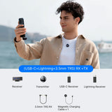 BOYA BOYALINK 3 Wireless Lavalier Microphone for iPhone/Android/Camera/PC/Tablets,AI Noise Cancellation,48kHz/24Bit Studio Sound,APP Control,984ft 30h Battery with Charging Case for Vlogging Interview Wireless Microphone BOYA 