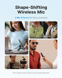 BOYA Magic Wireless Mini Microphones for iPhone/Android/PC/Camera, 4 Form-in-1 Mic, 7g Lightweight, AI Noise Reduction, 48kHz/24bit, APP Control, 328ft Range,Microphone for Recording Wireless Microphone BOYA 