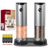 CLITON Stainless Steel Electric Salt and Pepper Grinder Pepper Grinder CLITON Silver 