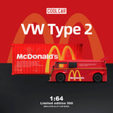 Cool Car 1:64 Mini Cooper/ Beetle Regular/ Volkswagen T1 with McDonald's Livery Toy Car Cool Car 