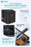 Coteci 70W GaN Universal Travel Charger (With Type-C Retractable Cable), | PD | PPS | QC3.0 Travel Charger COTECi 