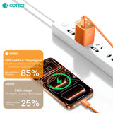 COTECi PD 45W GaN Fast Charging Adapter Charger Kit 1 m USB C to C Data Cable For Iphone 17 Series Orange Charger and Data Cable COTECi 