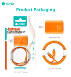 COTECi PD 45W GaN Fast Charging Adapter Charger Kit 1 m USB C to C Data Cable For Iphone 17 Series Orange Charger and Data Cable COTECi 