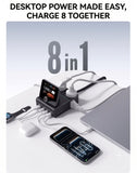 CUKTECH 10 8-in-1 TA1208 Fast Charging Station, 4 AC, 3 AC 1A, Max 120W Charging Station CUKTECH 