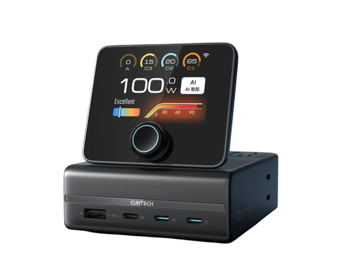 CUKTECH 10 8-in-1 TA1208 Fast Charging Station, 4 AC, 3 AC 1A, Max 120W Charging Station CUKTECH 