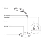 Deli 17860 White LED Desk Lamp, Eye protection & Creative Lighting Desk Lamp Deli 