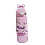 Disney Zootopia Animal Cartoon 710ml Large Capacity Vacuum Flask & Thermos With Lid and Straw Design for Travel Thermos Disney Stitch Pink 