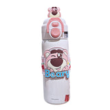 Disney Zootopia Animal Cartoon 710ml Large Capacity Vacuum Flask & Thermos With Lid and Straw Design for Travel Thermos Disney Strawberry Bear Pink 