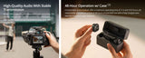 DJI Mic Mini (2 TX + 1 RX + Charging Case) Wireless Microphone/iPhone/Android, Vlog, Streaming Wireless Microphone DJI 