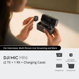 DJI Mic Mini (2 TX + 1 RX + Charging Case) Wireless Microphone/iPhone/Android, Vlog, Streaming Wireless Microphone DJI 