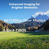 DJI Osmo Pocket 4, CMOS & 4K/240fps, 14-Stop Dynamic Range, 10-bit D-Log, 2×Lossless Zoom, 107GB Built-In Storage & 800MB/s Transfer Gimbal Camera DJI 