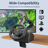 DOYO Wireless Gaming Steering Wheel with Pedals, Multi-Platform Racing Wheel Compatible for Nintendo Switch/PC/PS4/PS3/iOS and Android Phones Game Racing Steering Wheel Pedal Doyo 
