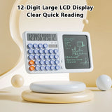Furper 12-Digit Solar Calculator With LCD Writing Board Large LCD Display 12-Digit Calculator For School Office Calculator Furper 
