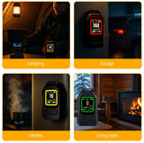 Furper 3-in-1 CO Gas Leak Detector Carbon Monoxide Sensor with Alarm Flashlight Portable Temp Humidity Meter for Home Indoor Use Air Detector Furper 