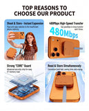 Furper 3-In-1 Magnetic High Speed Card Reader 480mbps Transmission Card Reader Furper 