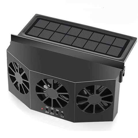 Furper CYDZSW Solar Car Exhaust Vehicle Ventilation Fan, Solar Power Air Vent Radiator Fan Car Exhaust Fan Furper Black 