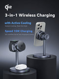 Furper Fast Cooling Wireless Charger, 3-in-1 High-speed QI2 15W Wireless Magnetic Charger, Suitable for IPhone, I Watch and Airpods Wireless Charging Stand Furper 