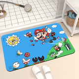 Furper Game Bros Super M-marios Gaming Mat For Kids Room Bedroom, Kitchen and Bathroom Decoration Balcony Anti-Slip Doormat Bath Mats Furper 