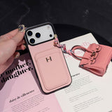 Furper Leather Card Holder iPhone 17 Phone Case Cases Furper Iphone 17 Pro Pink 